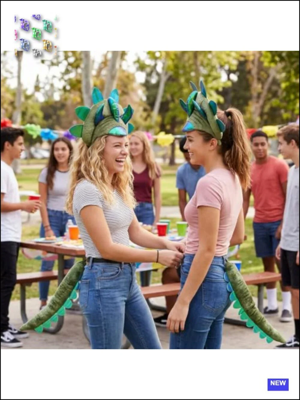 Triceratops Dinosaur Headband Tail Set Kids Costume Accessory Halloween Party